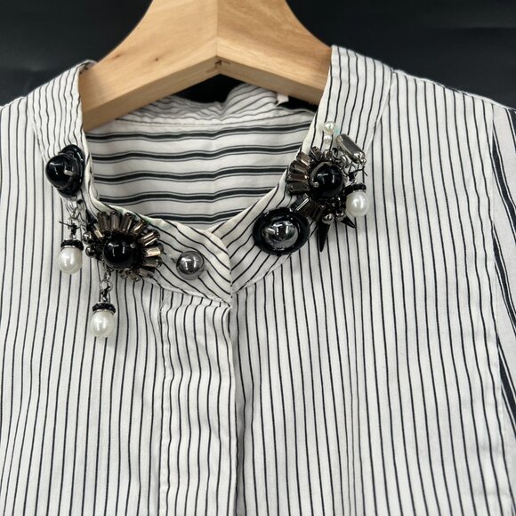 Dorothee Schumacher striped tunic art to wear top button front lagenlook 3 M - Picture 9 of 16